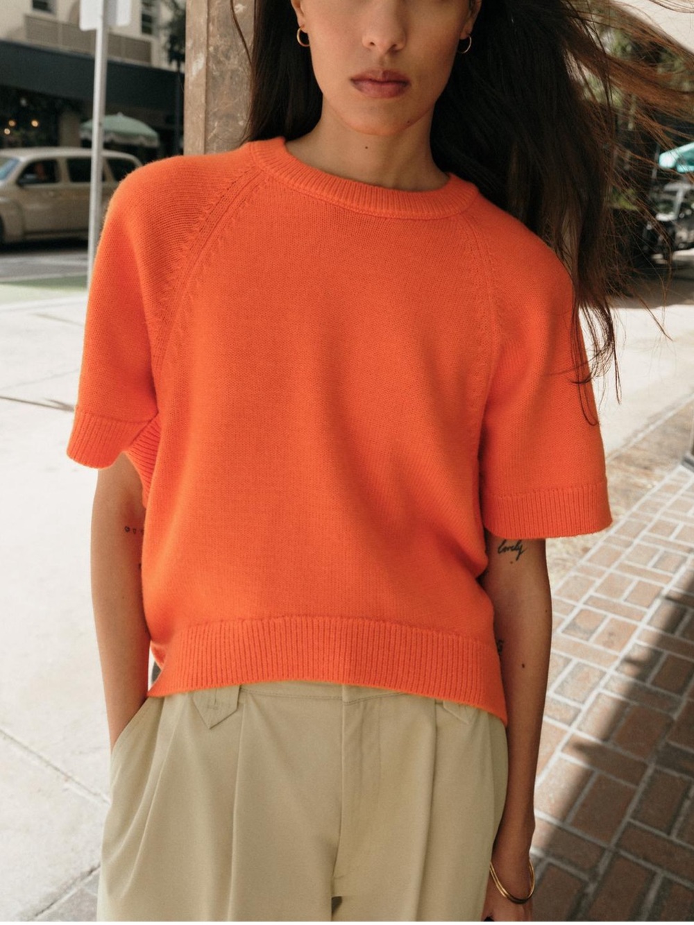 SHORT SLEEVE KNIT JUMPER